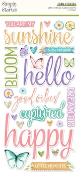 SIMPLE STORIES SIMPLE VINTAGE FLOWER SHOPPE FOAM STICKERS:$6.50