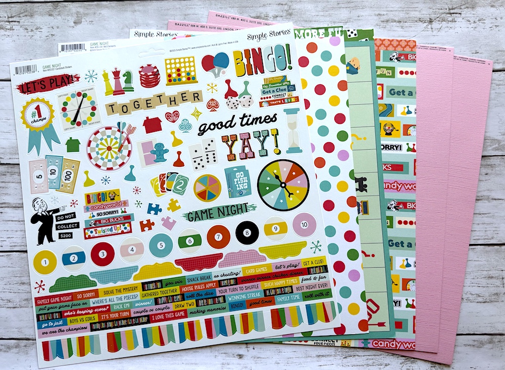 SIMPLE STORIES GAME NIGHT SINGLE SHOT KIT #2:$7.50