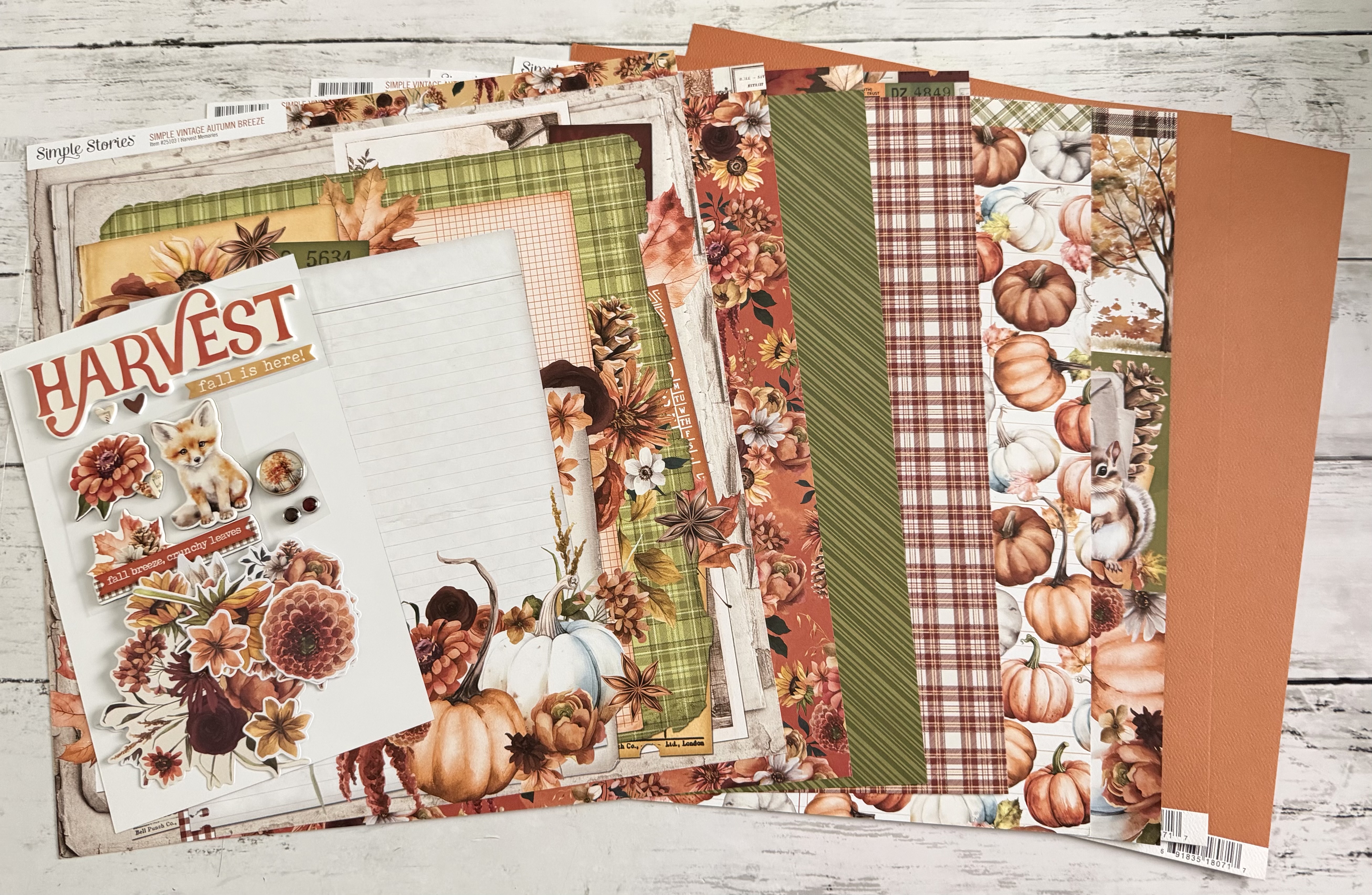 SIMPLE STORIES SIMPLE VINTAGE AUTUMN BREEZE SINGLE SHOT KIT:$10.50