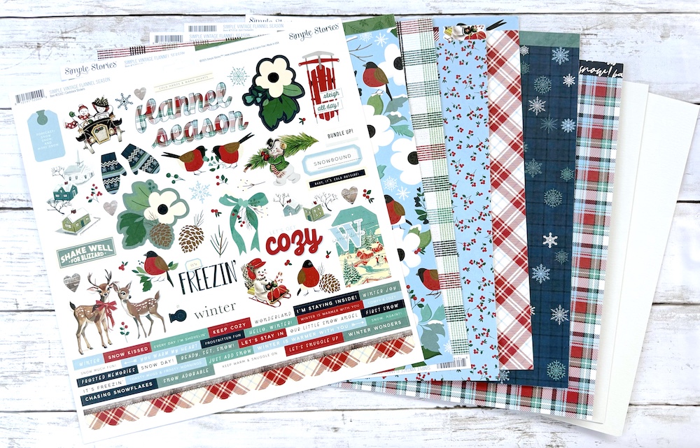 SIMPLE STORIES SIMPLE VINTAGE FLANNEL SEASON SINGLE SHOT KIT:$10.50