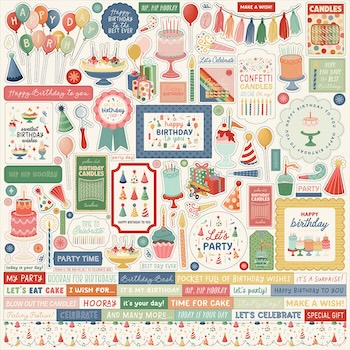 CARTA BELLA THEY SAY IT'S YOUR BIRTHDAY STICKER SHEET:$4.00