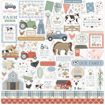 CARTA BELLA ON THE FARM 12X12 STICKER SHEET:$4.00