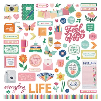 PHOTOPLAY THIS HAPPY LIFE 12X12 STICKER SHEET:$4.00