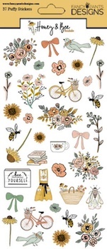 FANCY PANTS DESIGNS HONEY & BEE PUFFY STICKERS:$5.50 