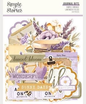 SIMPLE STORIES SIMPLE VINTAGE LAVENDER FIELDS JOURNAL BITS:$5.50