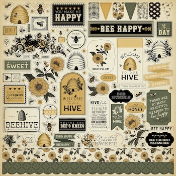 CARTA BELLA HONEYBEE ELEMENT STICKER SHEET:$4.00