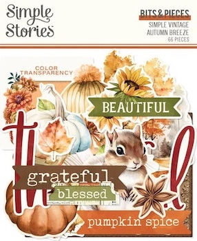 SIMPLE STORIES SIMPLE VINTAGE AUTUMN BREEZE BITS & PIECES:$5.50
