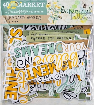 49 AND MARKET BOTANICAL BUZZ CHIPBOARD WORDS:$7.50