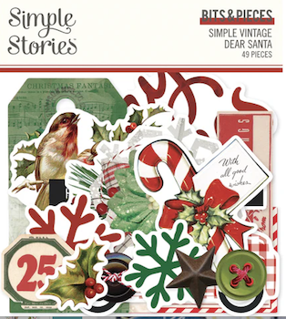 SIMPLE STORIES BITS & PIECES SIMPLE VINTAGE DEAR SANTA;$5.50