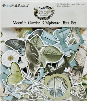 49TH & MARKET MOONLIT GARDEN CHIPBOARD BITS SET:$5.50