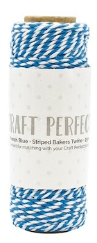 CRAFT PERFECT STRIPED BAKER'S TWINE - FRESH BLUE:$2.95