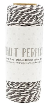 CRAFT PERFECT STRIPED BAKER'S TWINE - PEWTER GREY:$2.95